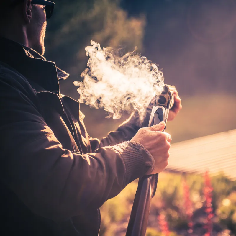Smoke coming out of a gun