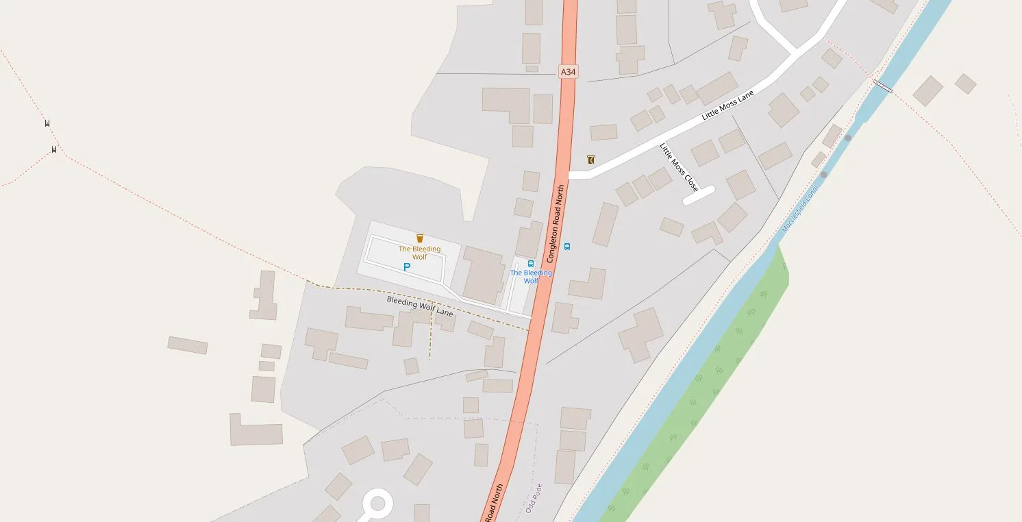 A map of the surrounding area of George and Dragon